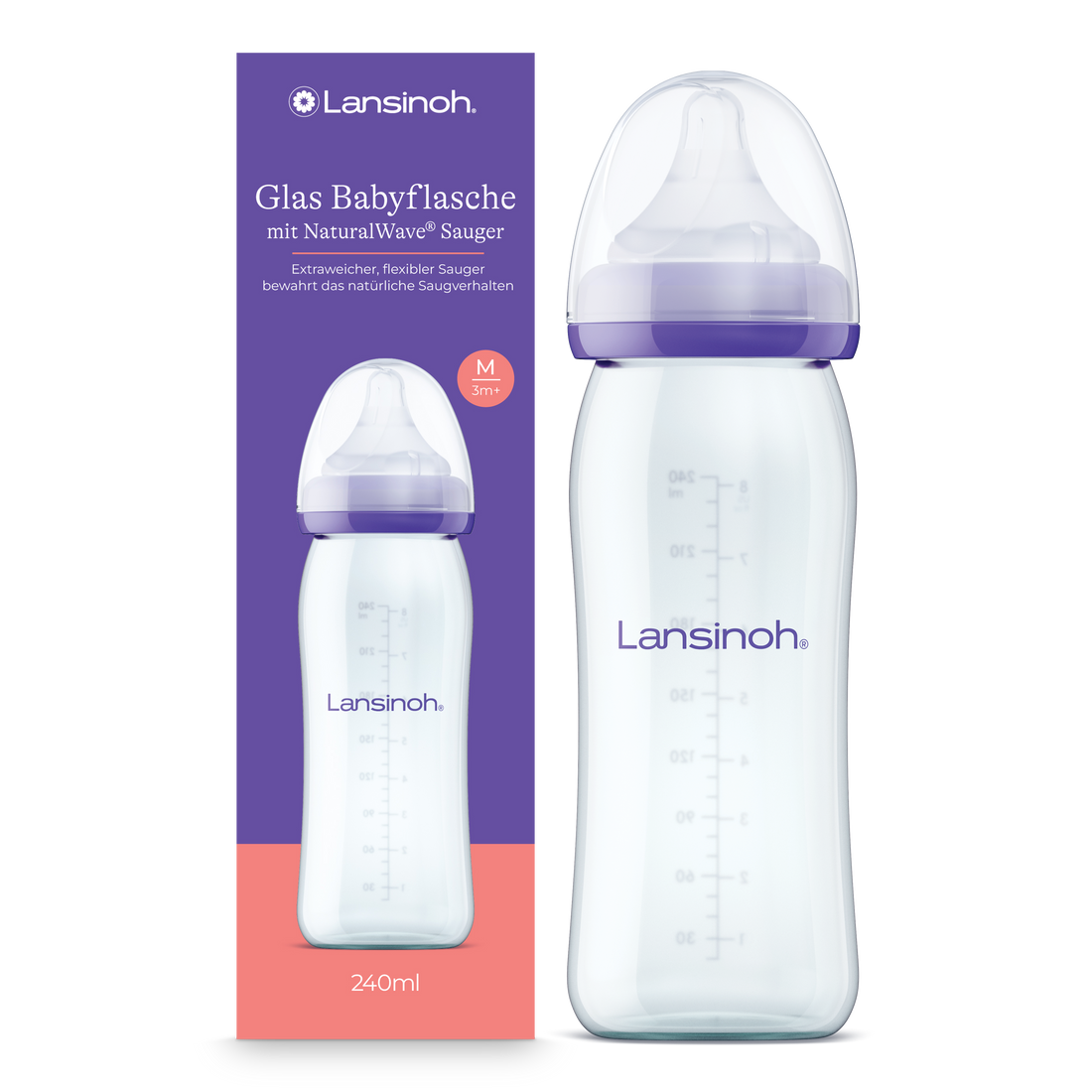 NaturalWave® Glazen Voedingsflessen & spenen