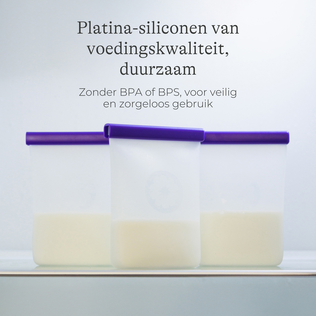 Siliconen zakjes voor het bewaren van moedermelk
