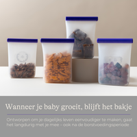 Siliconen zakjes voor het bewaren van moedermelk